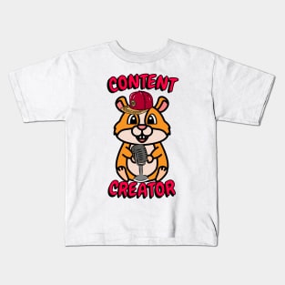 Cute hamster is a content creator Kids T-Shirt